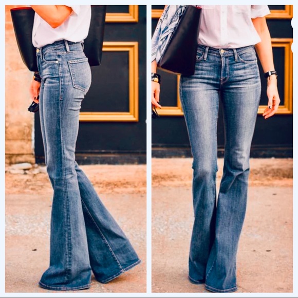 Wide Leg Boho  5 Pocket Best Fitting Jeans in a Dark Wash - Picture 5 of 8